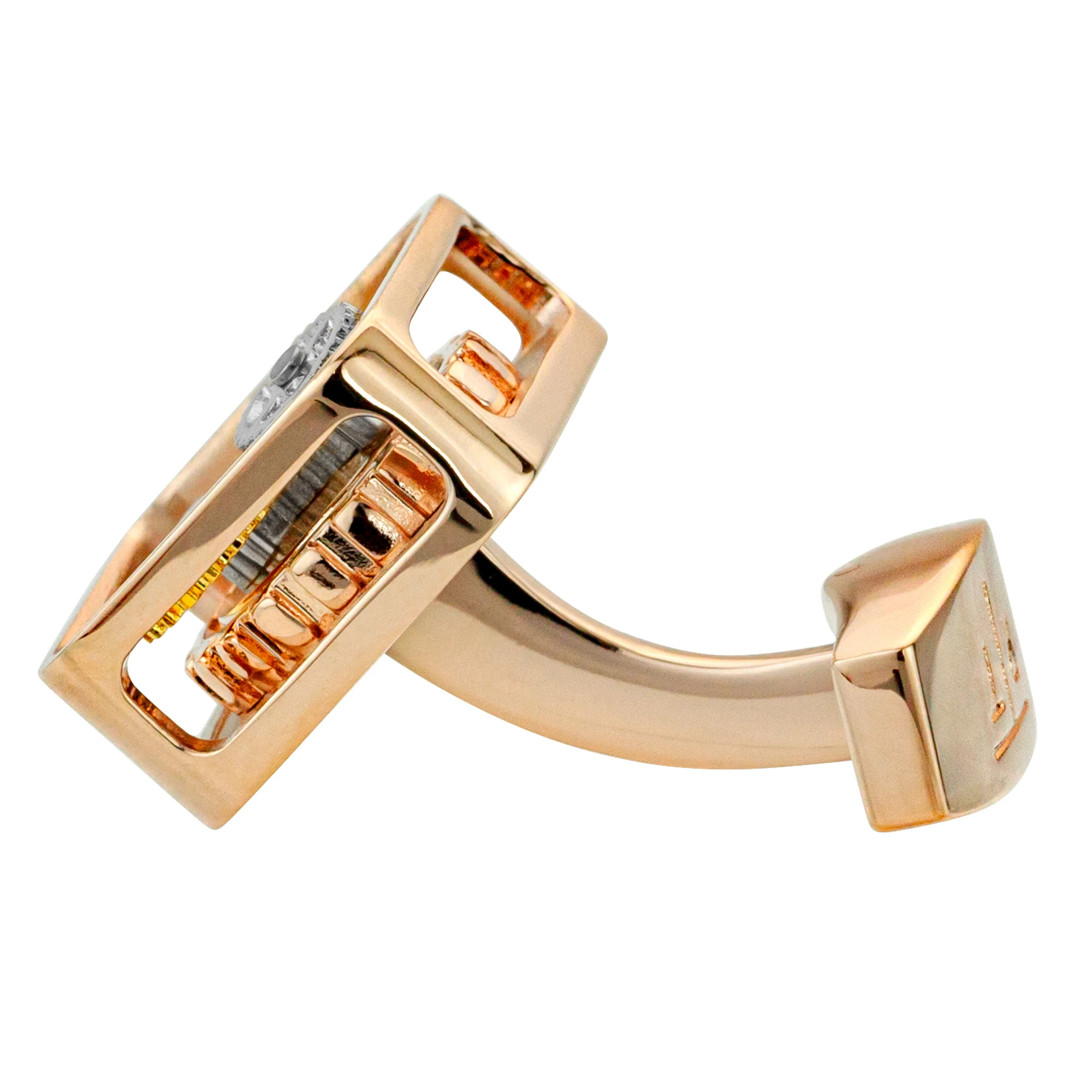 タテオシアン・ヒップホップスカルカフス スクエアギアカフス ピンクゴールド / TATEOSSIAN（タテオシアン）の