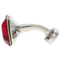 MONART(モンアート) |レクタングルカットガラスカフス レッド