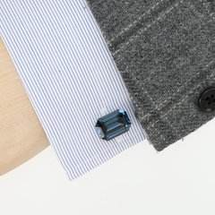 MONART(モンアート) |レクタングルカットガラスカフス ブルー