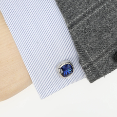 MONART(モンアート) |ラウンドスクエアーカフス ブルー