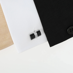 Paul Stuart(ポール・スチュアート) |セミシリンダーオニキスカフス ブラック