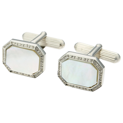 THOMPSON カフス THOMPSON トンプソン TH SATIN DOT KNOT WHITE BRONZE CUFFLINKS