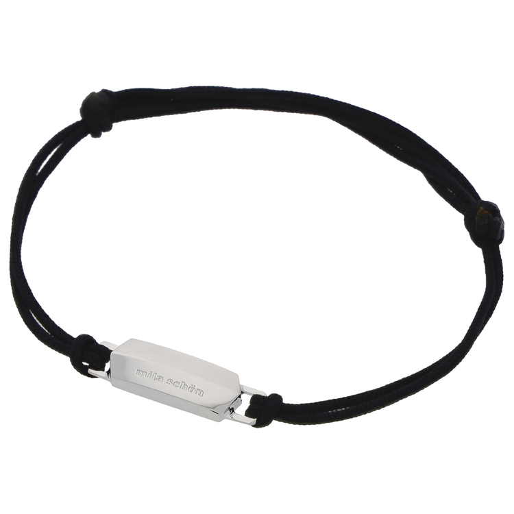 mila schon(ミラショーン) |ブランドロゴプレートブレスレット ブラック