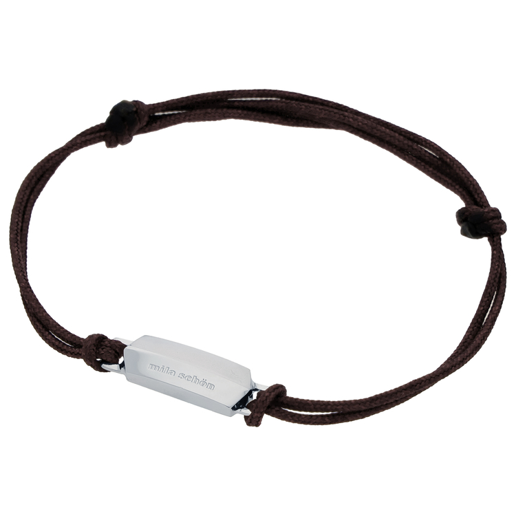 mila schon(ミラショーン) |ブランドロゴプレートブレスレット ダークブラウン