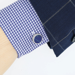 SIMON CARTER(サイモン・カーター) |ラウンドプレートカフス ラピスラズリ